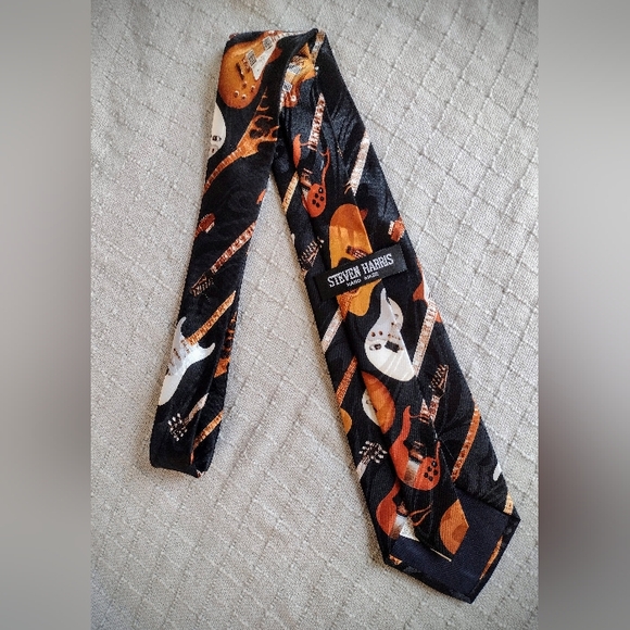 Guitar Neck Tie by Steven Harris, Excellent Condition, 100% Polyester Dry Clean - Picture 3 of 6